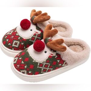 Plush Reindeer Slippers